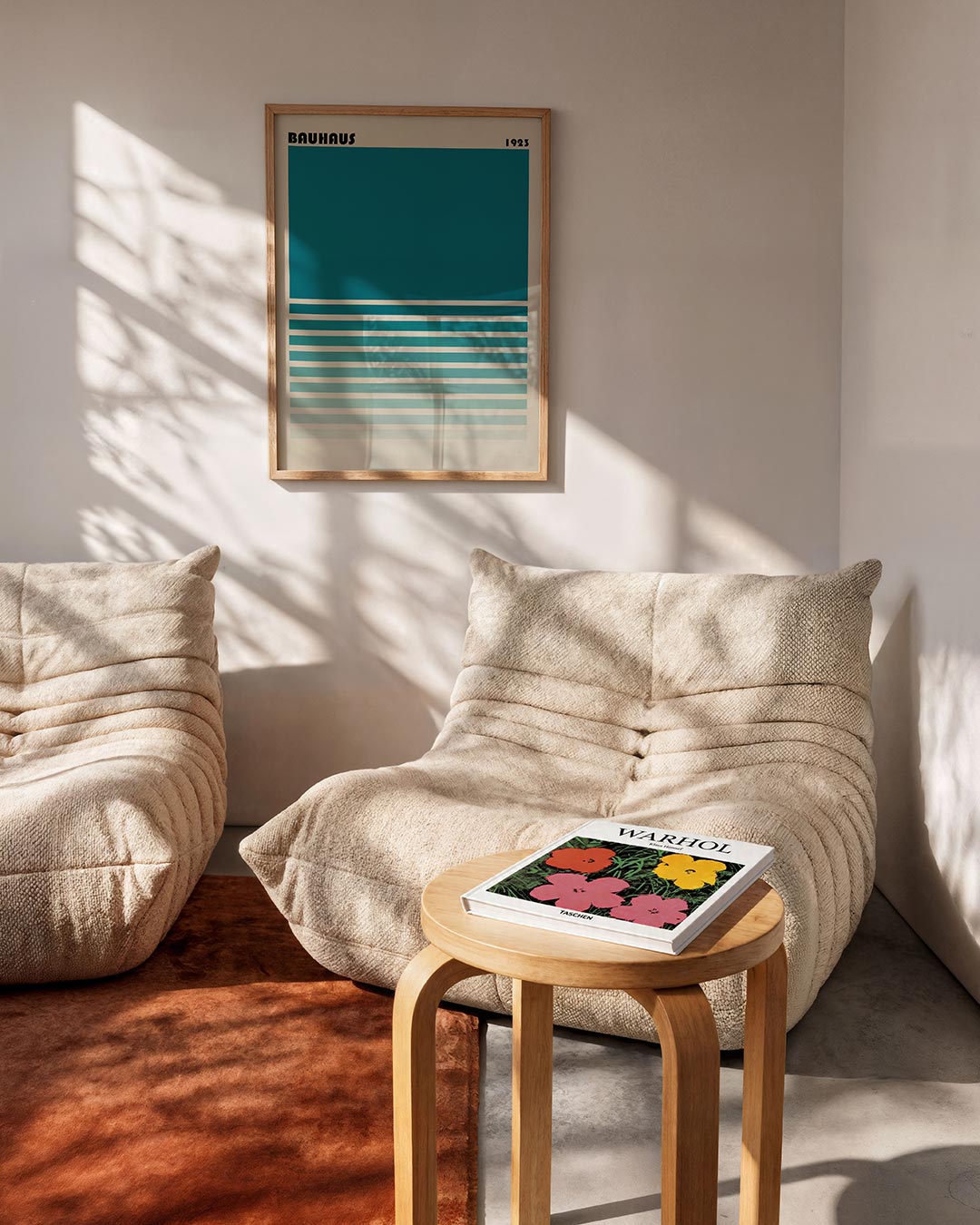 Vlakverdeling en lijnen – geometrische Bauhaus poster in staand formaat