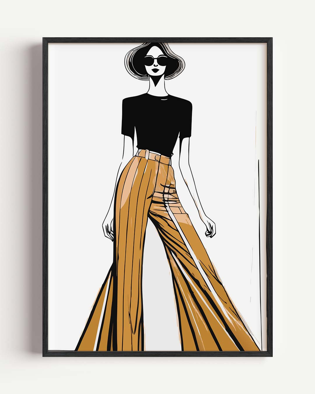 Trendy Fashionista Illustratie – Popart en Streetart portret poster als wanddecoratie