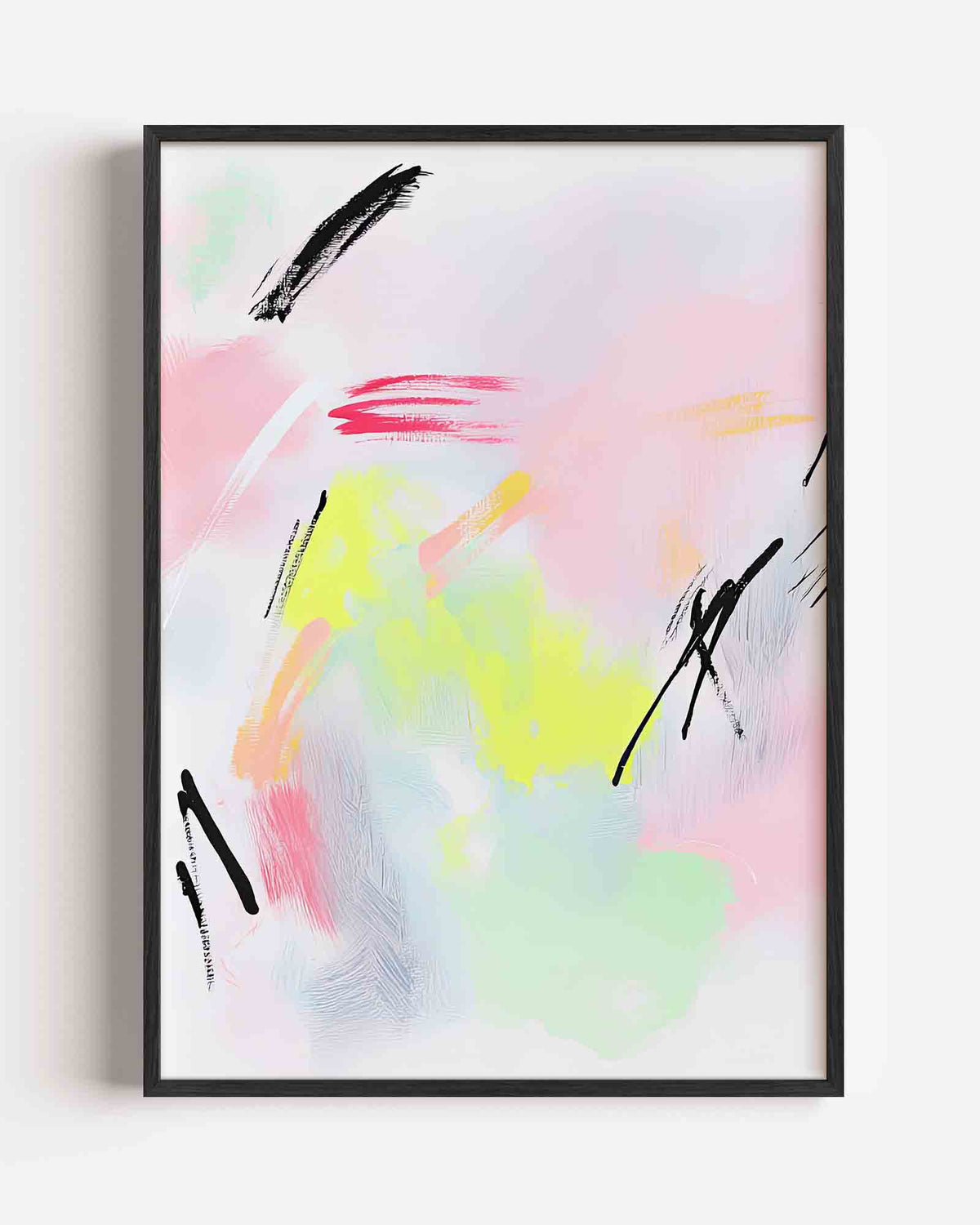 Abstracte penseelstreken – dromerige illustratie poster als wanddecoratie