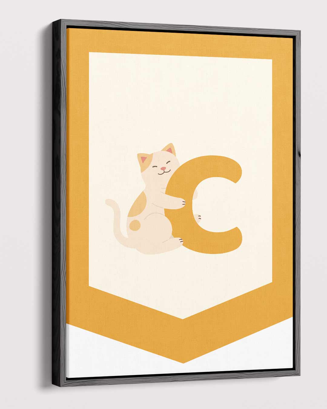 Kattenvlag met Letter C – plexiglas wanddecoratie in portret formaat
