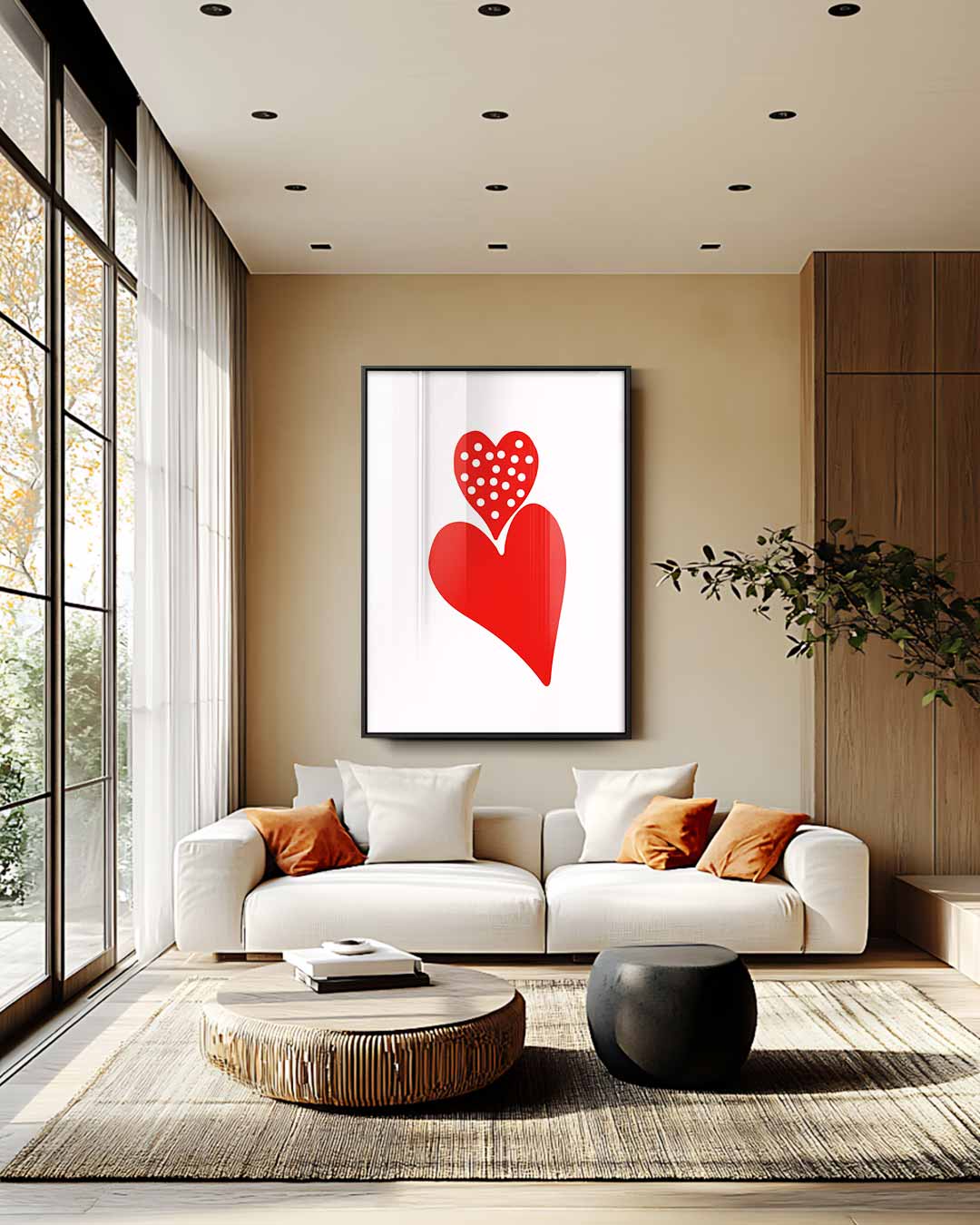 Liefdevolle Harten – staand kunstwerk voor modern interieur