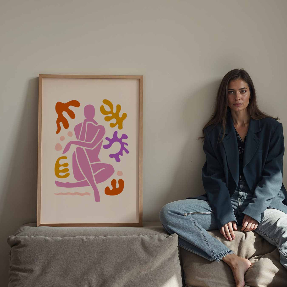 Abstracte Vrouwelijke Kunstposter – Streetart wandkunst als portret poster