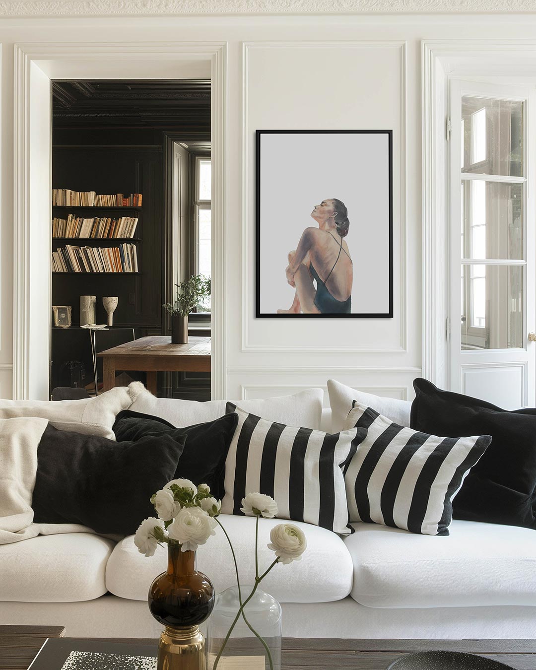 Zittende vrouw – staand wanddecoratie kunstwerk