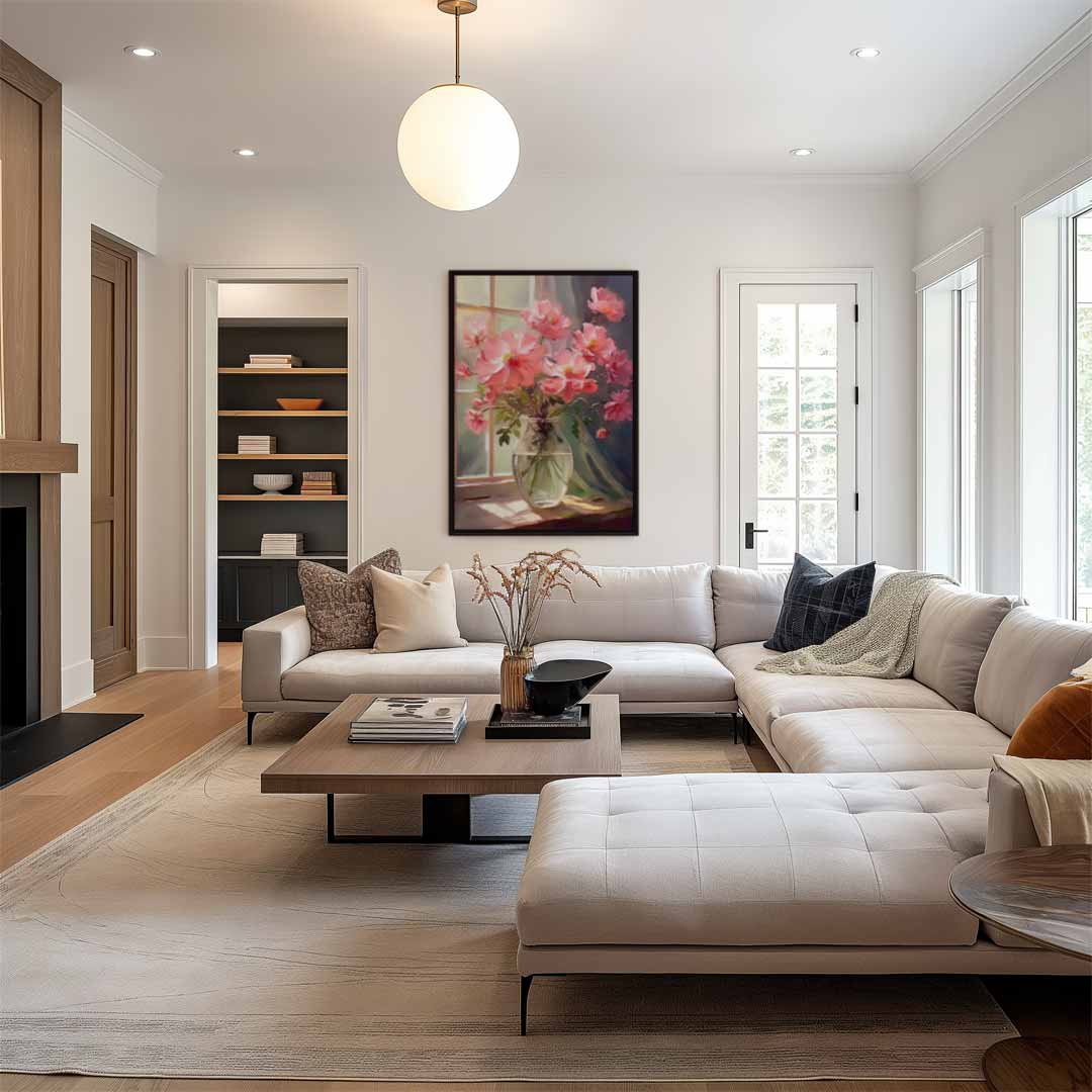 Zonnige Bloemenpracht – canvas wanddecoratie in portret formaat