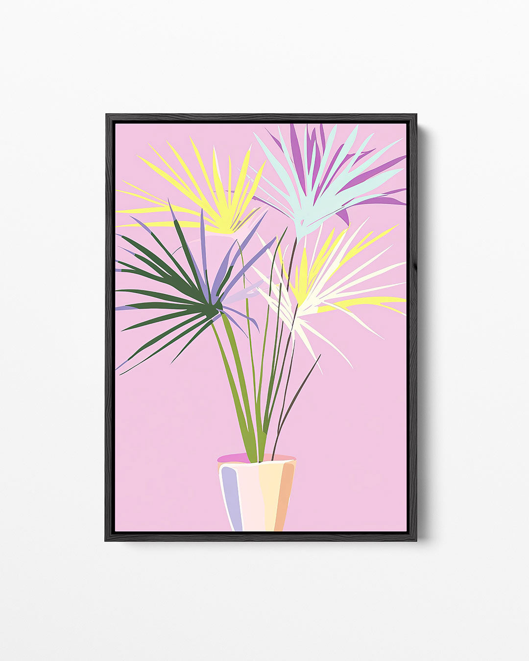 Kleurrijke palmbladeren – staand wanddecoratie kunstwerk