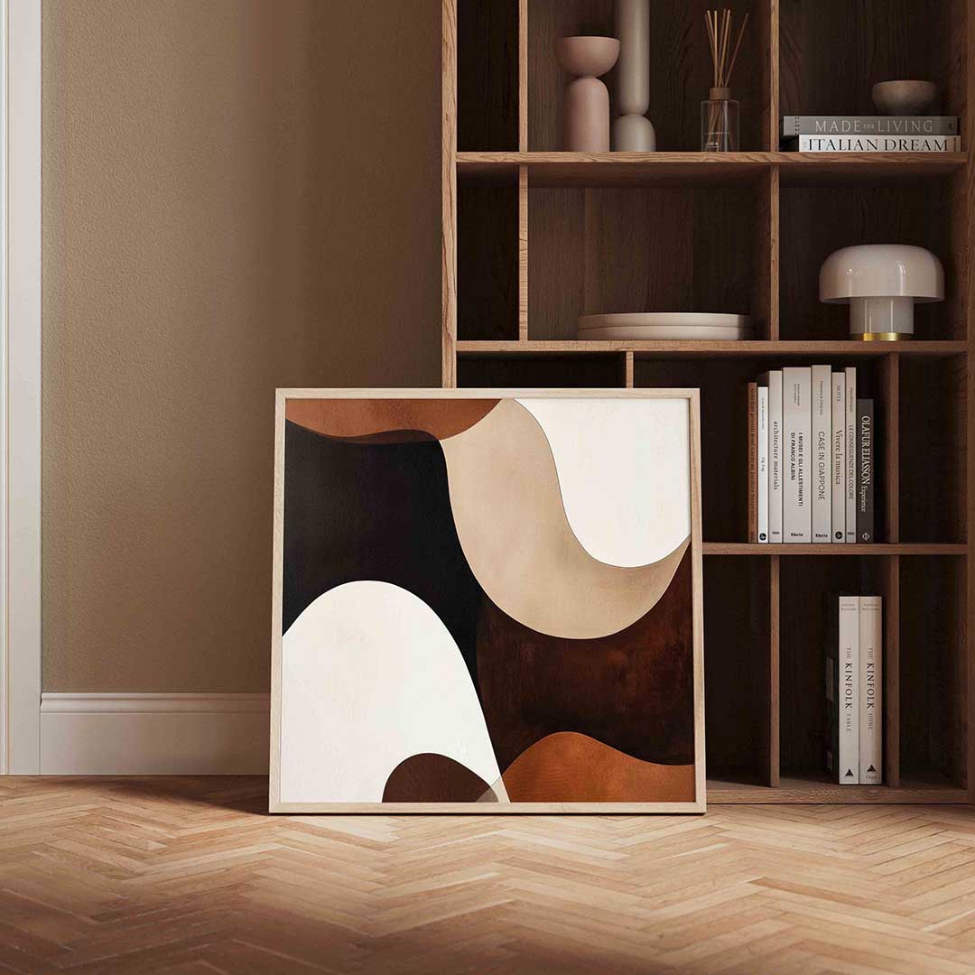 Abstracte vormen – moderne poster in vierkant formaat
