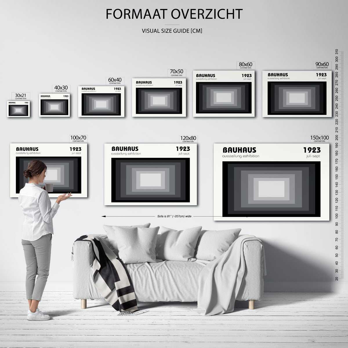 Vorm en balans – geometrische poster in Bauhaus-stijl van WallArtistic