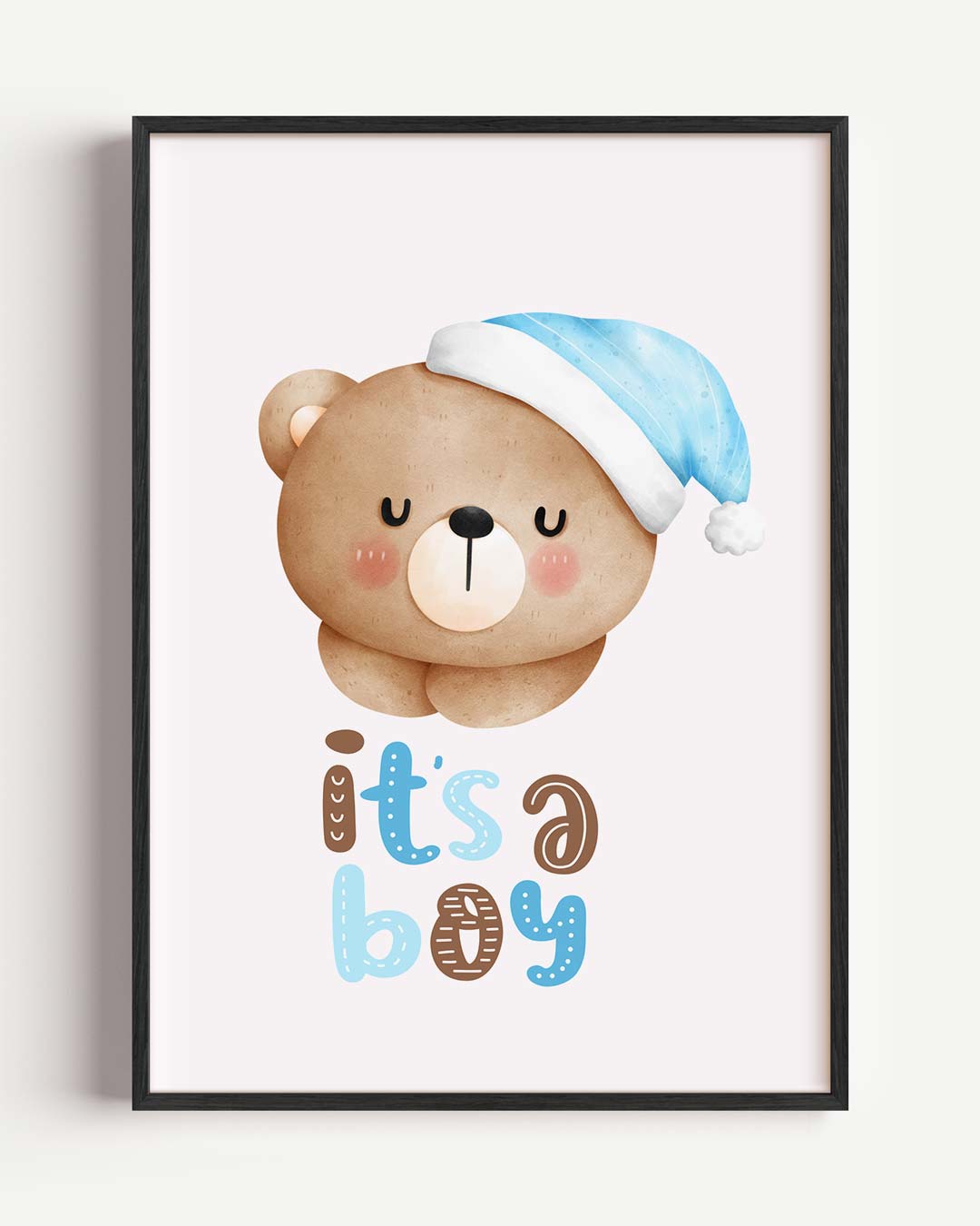 Schattige Welkomstposter "It's a Boy – kids portret poster als wanddecoratie