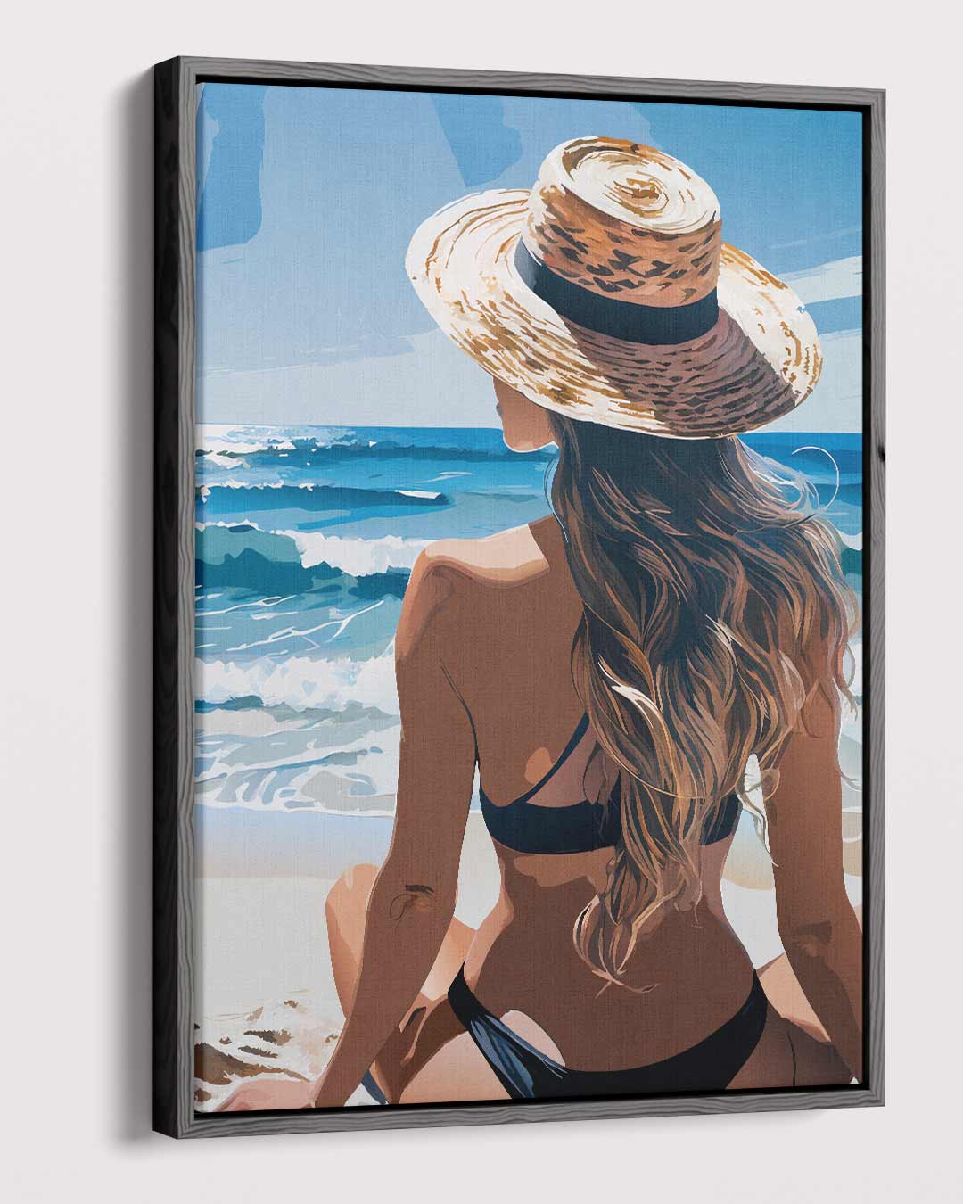 Zomers Stranduitzicht – dibond kunstwerk als wanddecoratie