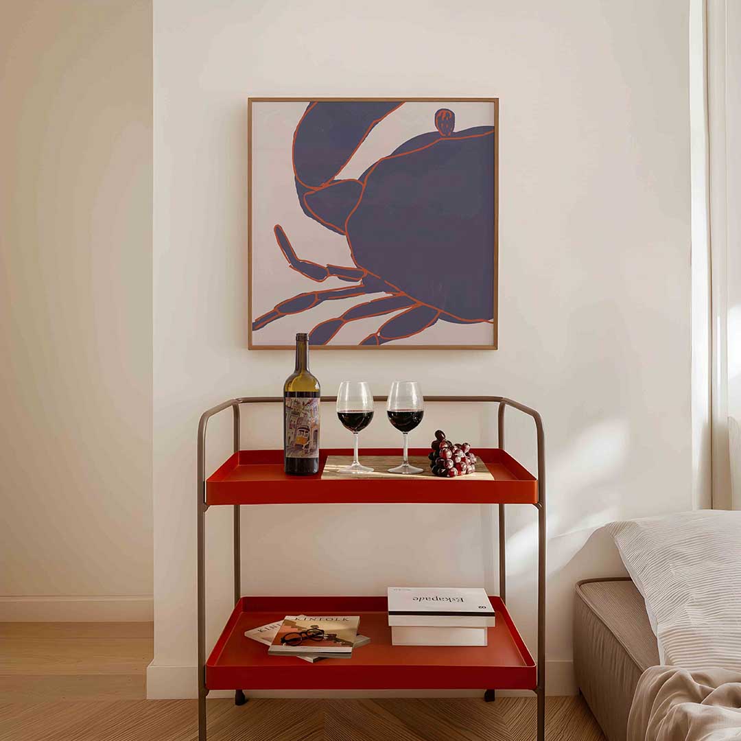 Krab silhouet – vierkante keuken wanddecoratie van WallArtistic