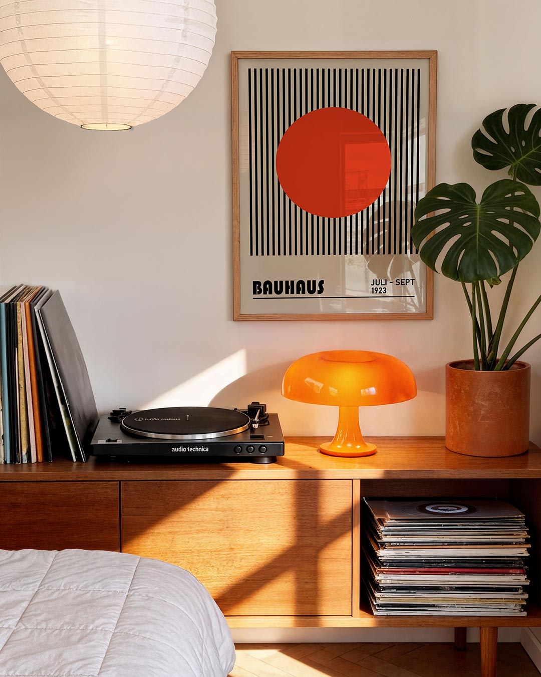 Cirkel en lijnen – moderne Bauhaus wandkunst als poster