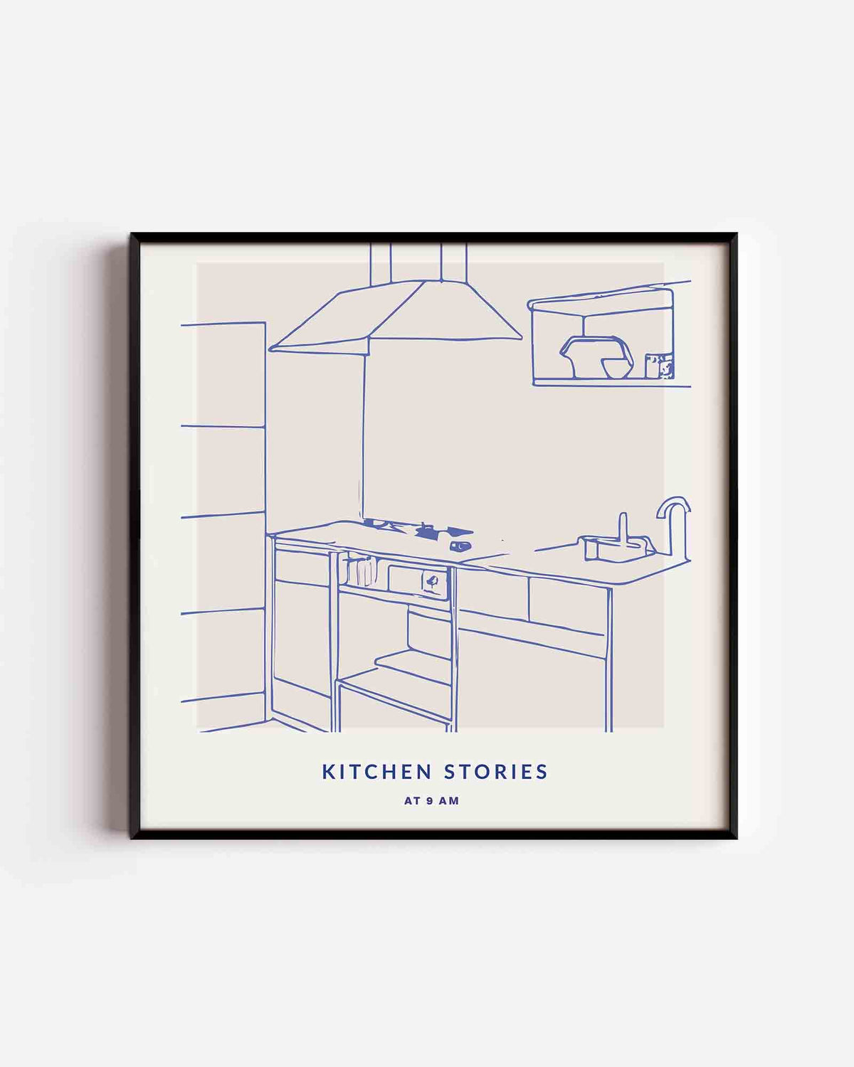 Keuken schets – keuken vierkante poster als wanddecoratie