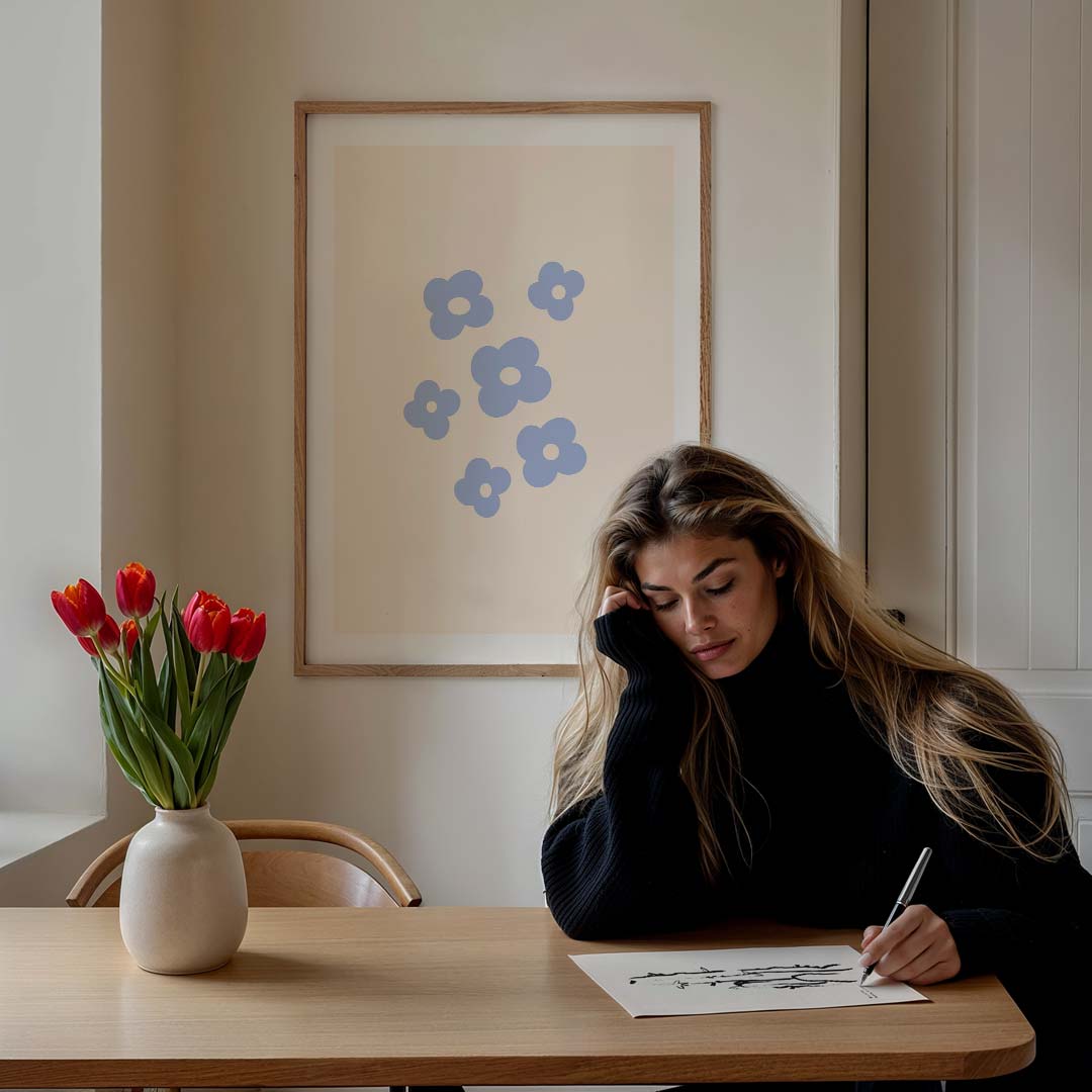Bloemenpracht in Pastel – staande muurposter voor een modern interieur