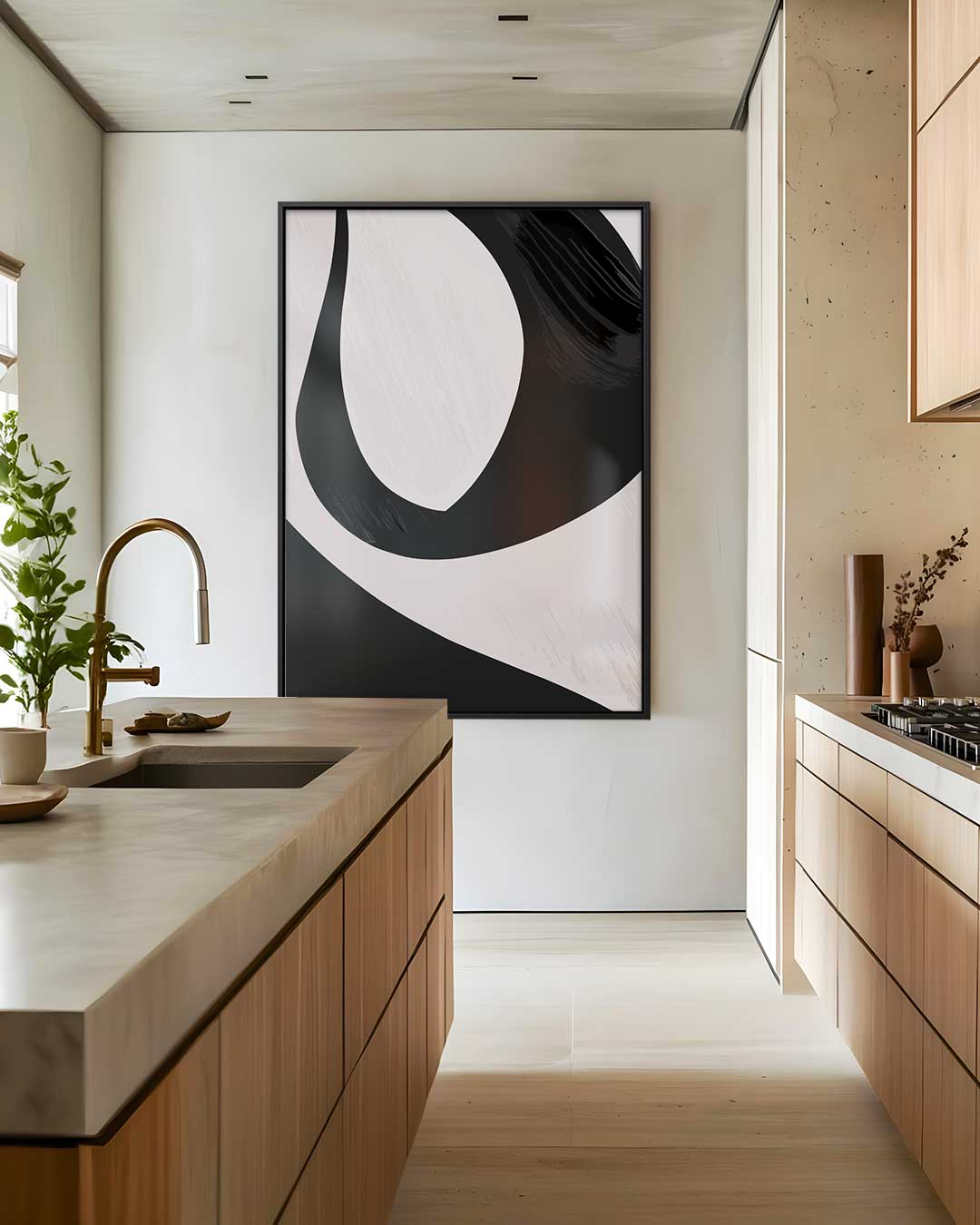 Dynamische Abstractie – dibond wanddecoratie in staand formaat