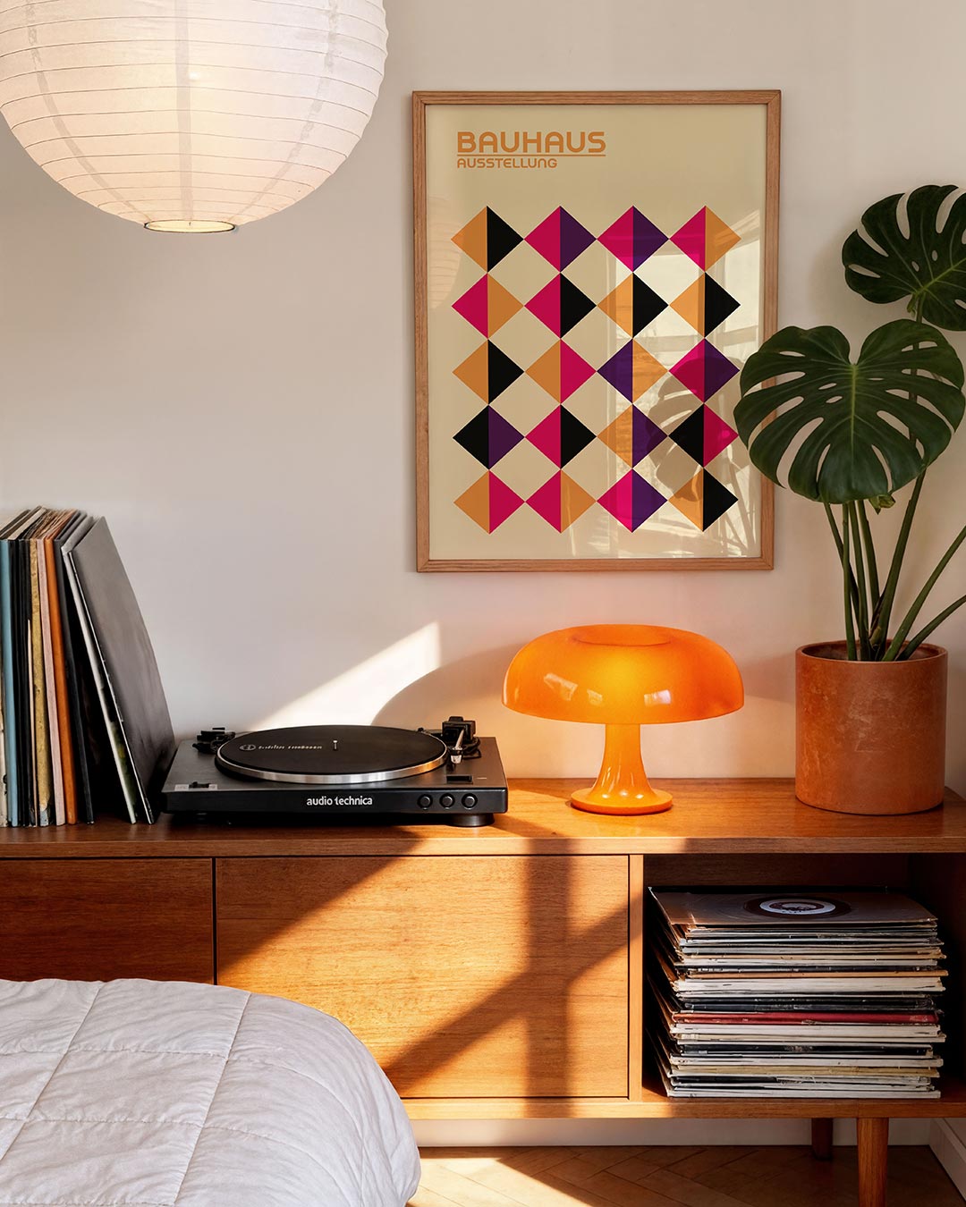 Vormritme en kleur – moderne Bauhaus wandkunst als poster