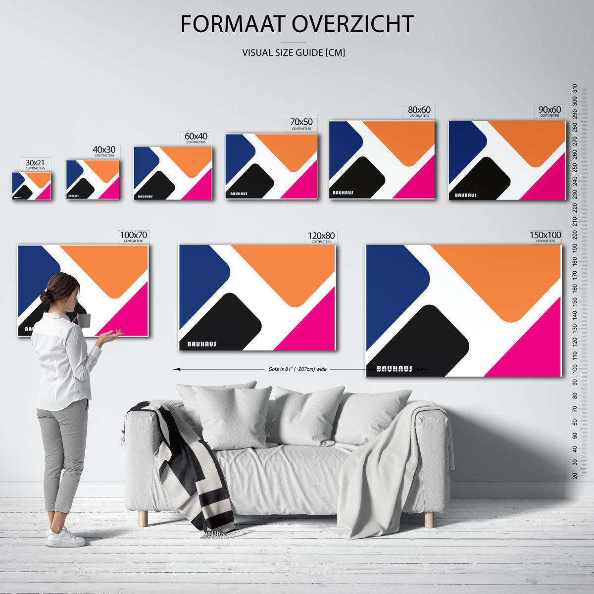 Vorm en kleurvlakken – Bauhaus poster als geometrische wanddecoratie