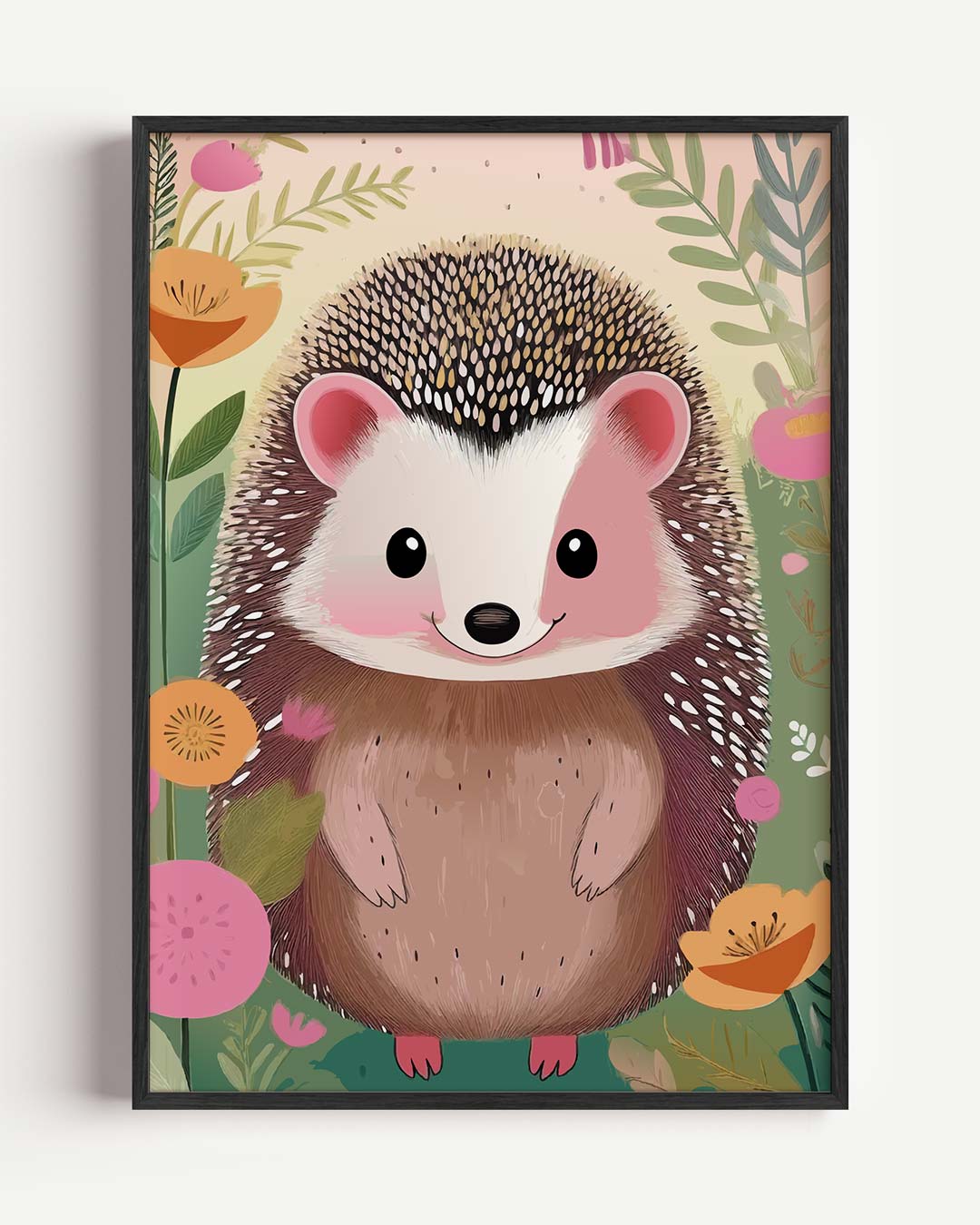 Schattige Egel Tuinposter – kids portret poster als wanddecoratie