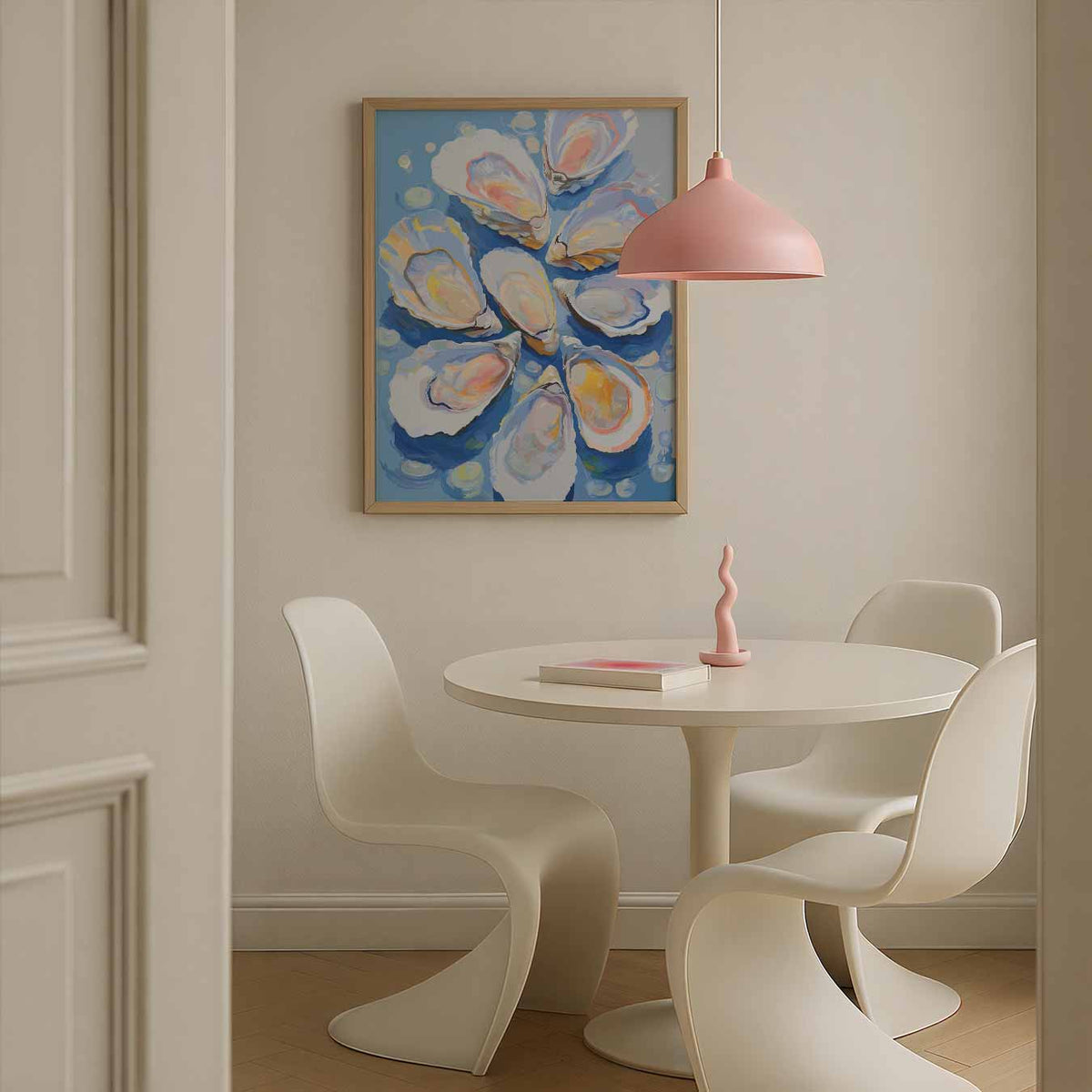 Elegant Oester Kunstwerk – zomerse poster in staand formaat