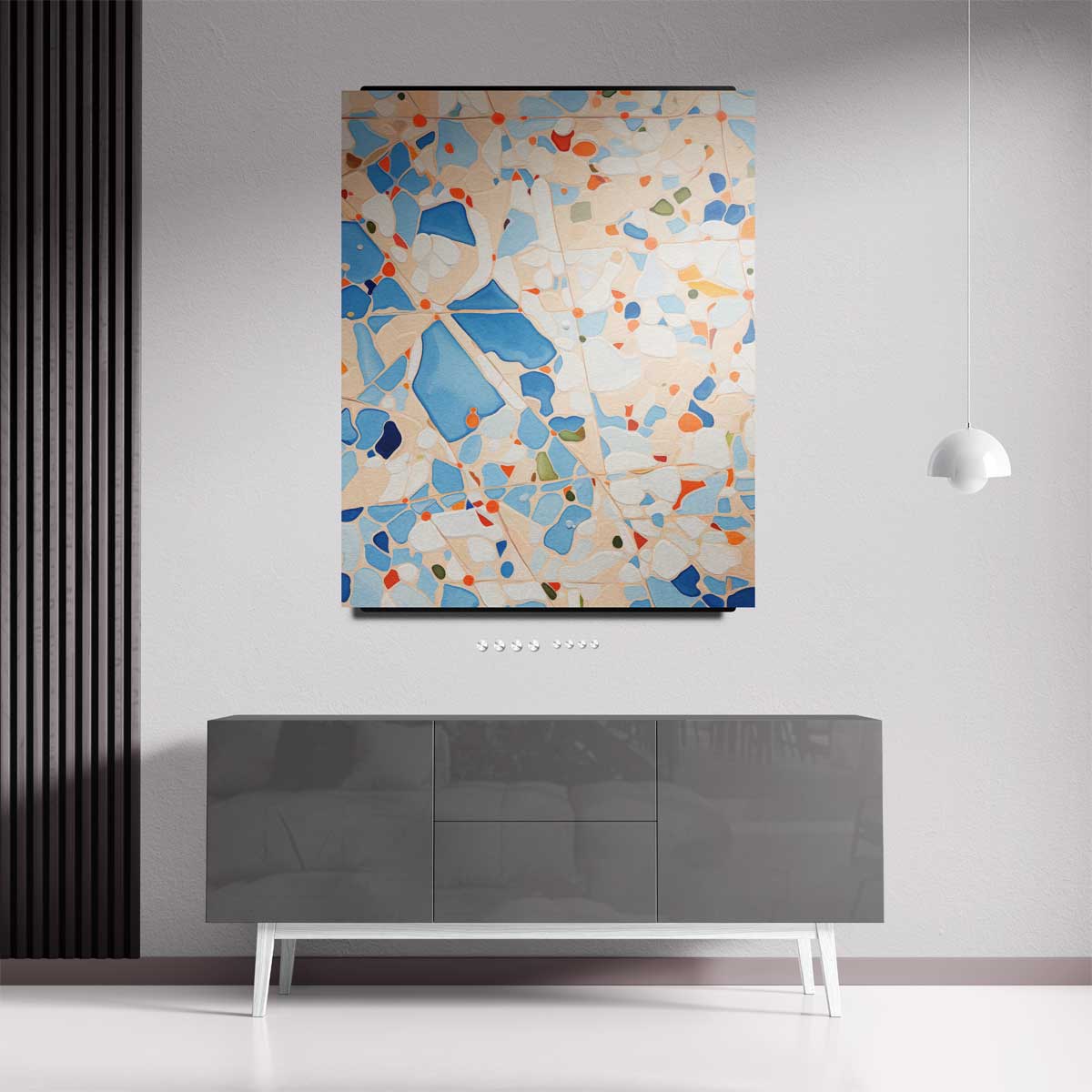 Vrolijk Abstract Patroon – kunstwerk met zwarte baklijst