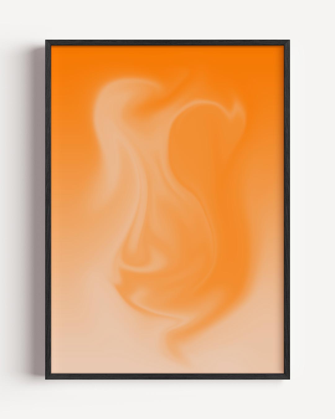 Vloeiende Oranje Droom – kleurrijke abstracte portret poster als wanddecoratie
