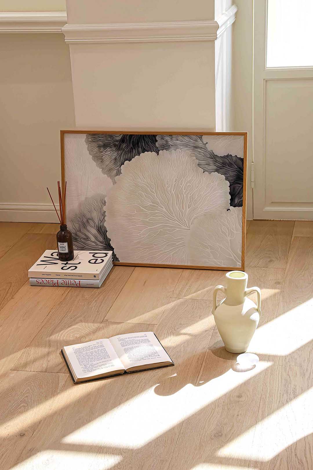 Organische vormen – liggende abstracte wanddecoratie van WallArtistic