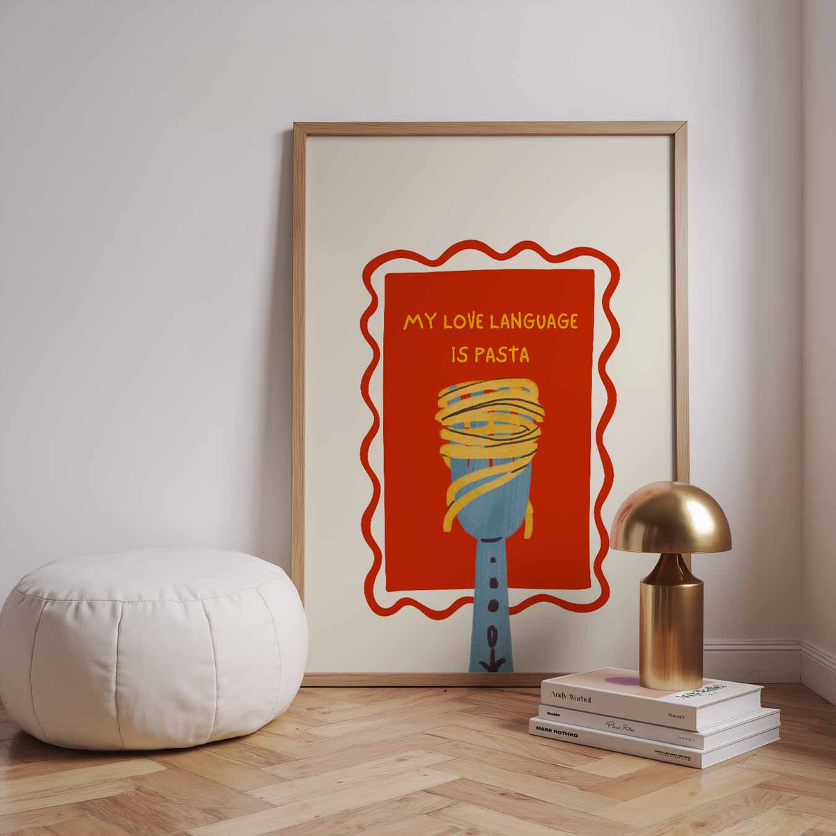 Pasta Liefdestaal – staande zomer wanddecoratie van WallArtistic