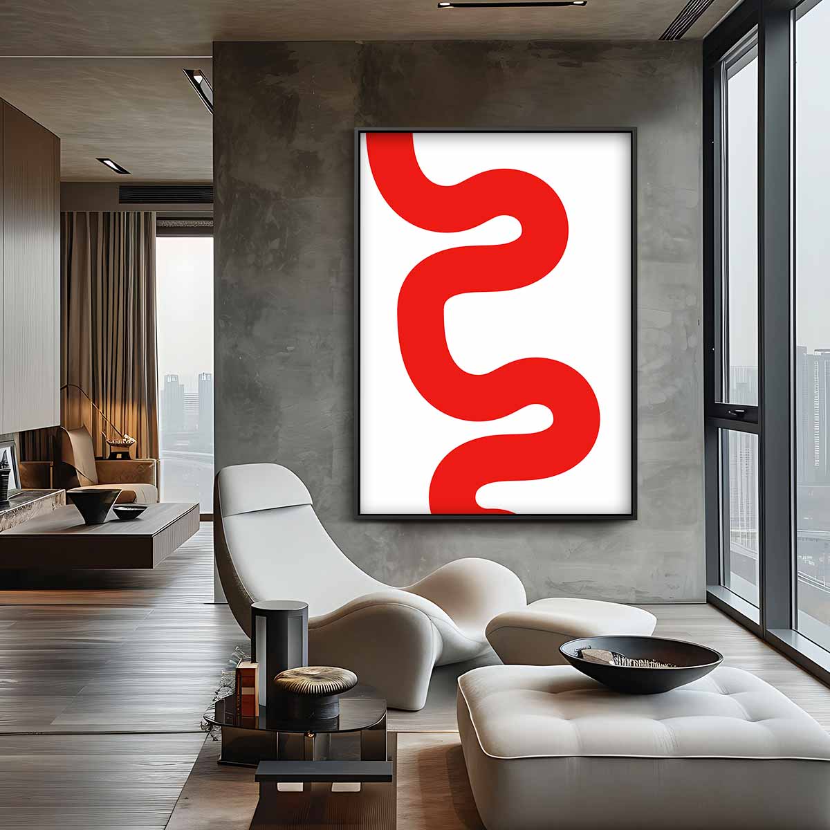 Speelse Rode Golf – canvas wanddecoratie in portret formaat
