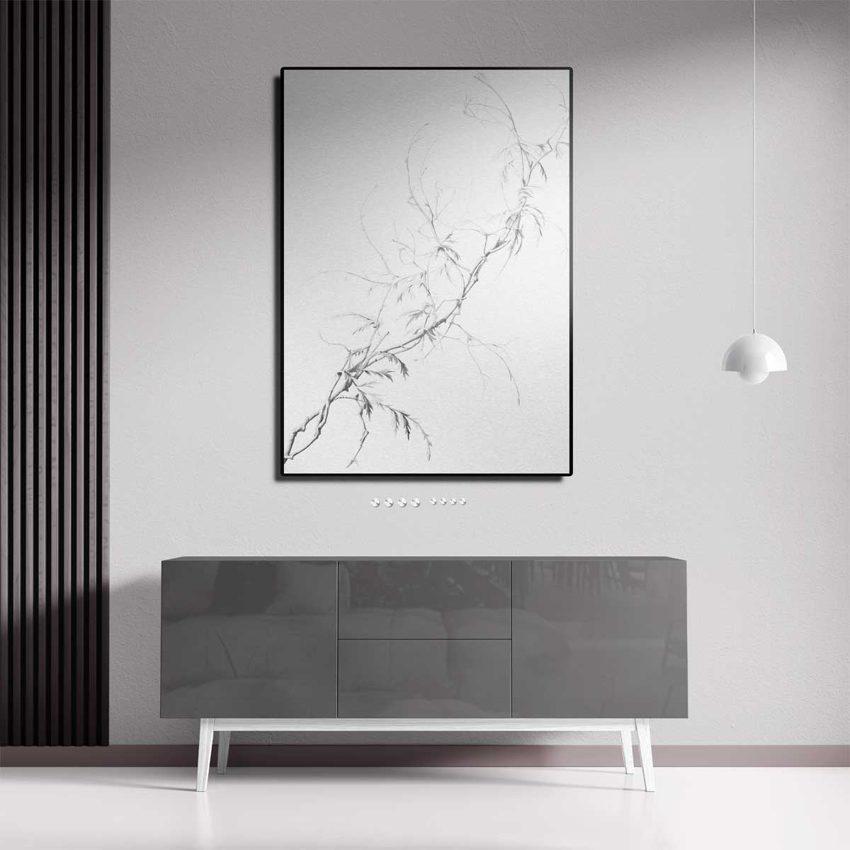 Bamboe in Potlood – dibond kunstwerk als wanddecoratie