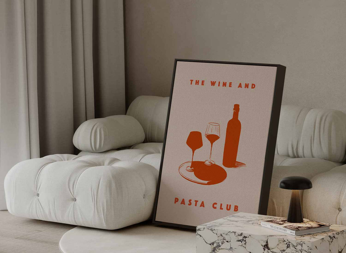 Wijn en Pasta Illustratie – portret kunstwerk als wanddecoratie, afbeelding 13