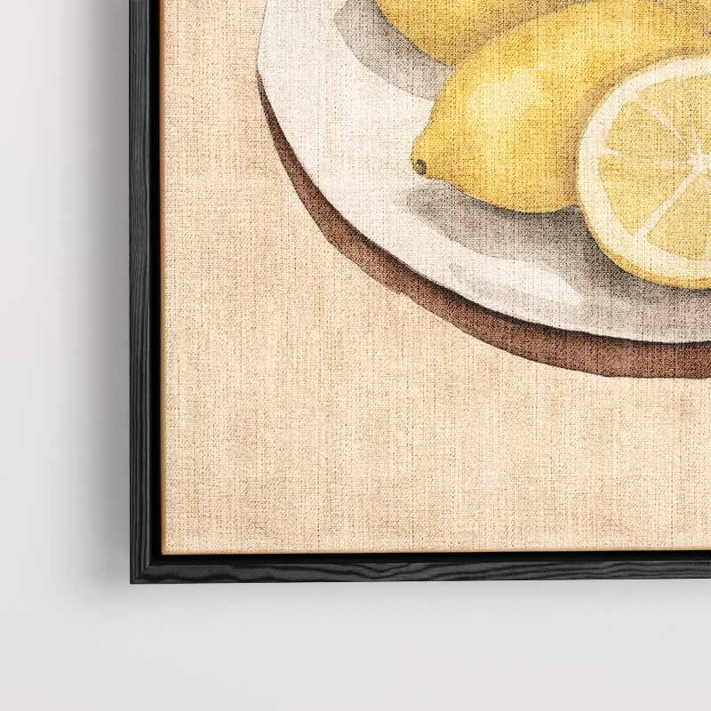 Zomers Citroen Stilleven – canvas wanddecoratie in portret formaat