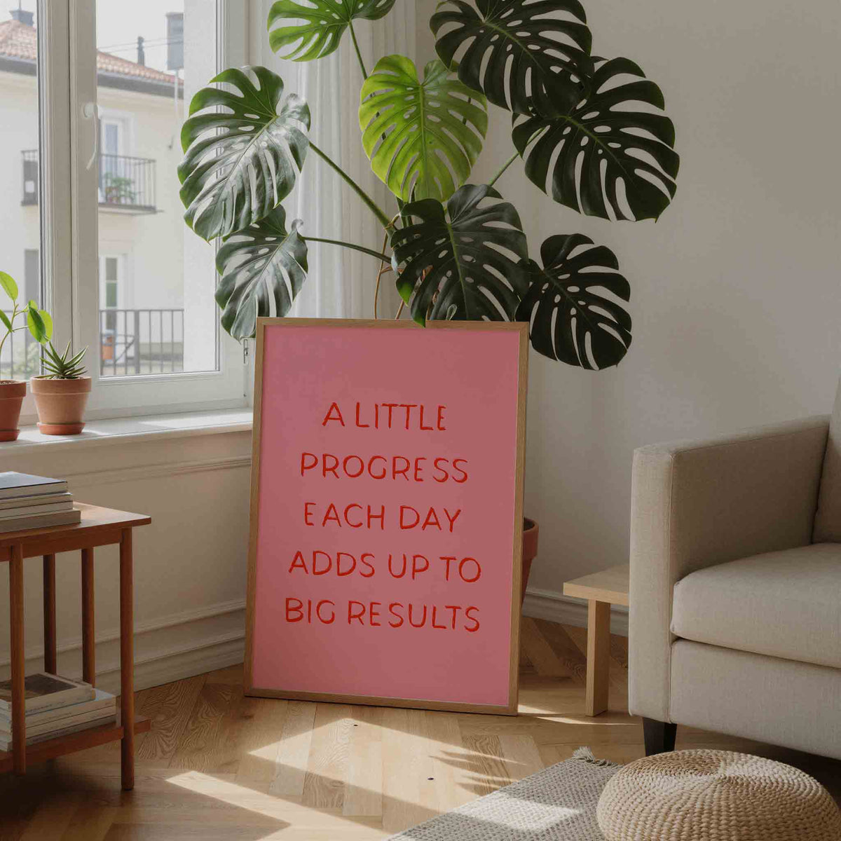 Motivatie quote – staande Slow Living wanddecoratie van WallArtistic