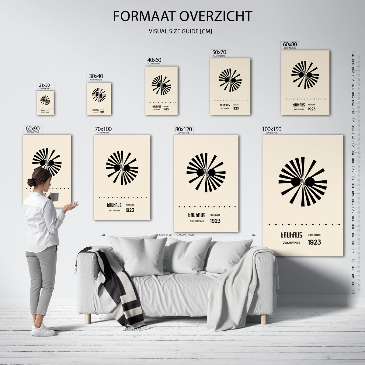 Vorm en ritme – geometrische poster in Bauhaus-stijl van WallArtistic