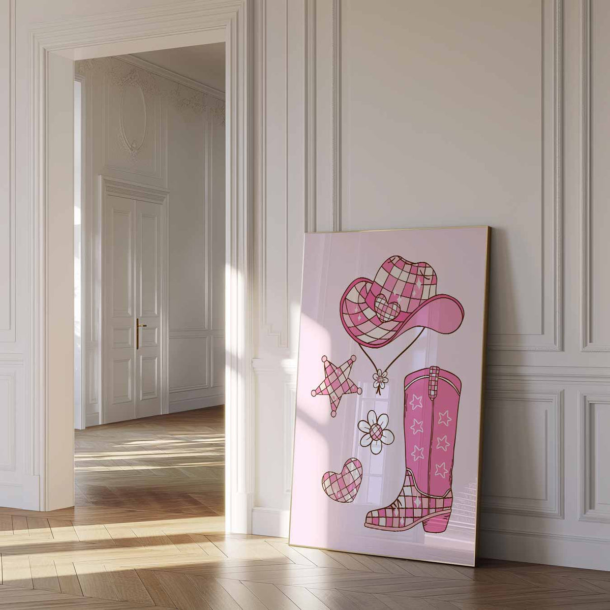 Cowboy Chique – paas poster als vrolijke staande wanddecoratie