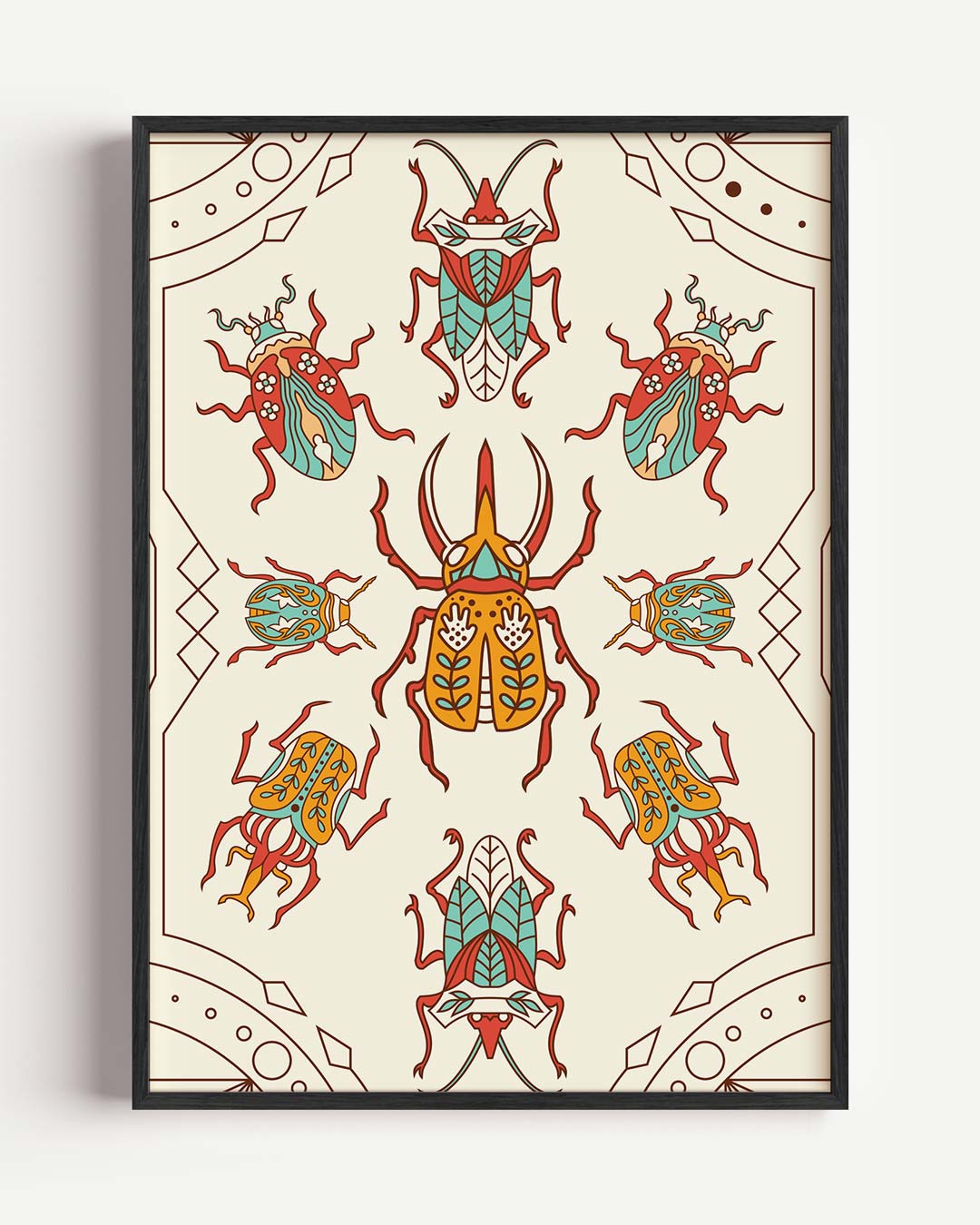 Boho Insecten Kunstposter – mindful portret poster als wanddecoratie