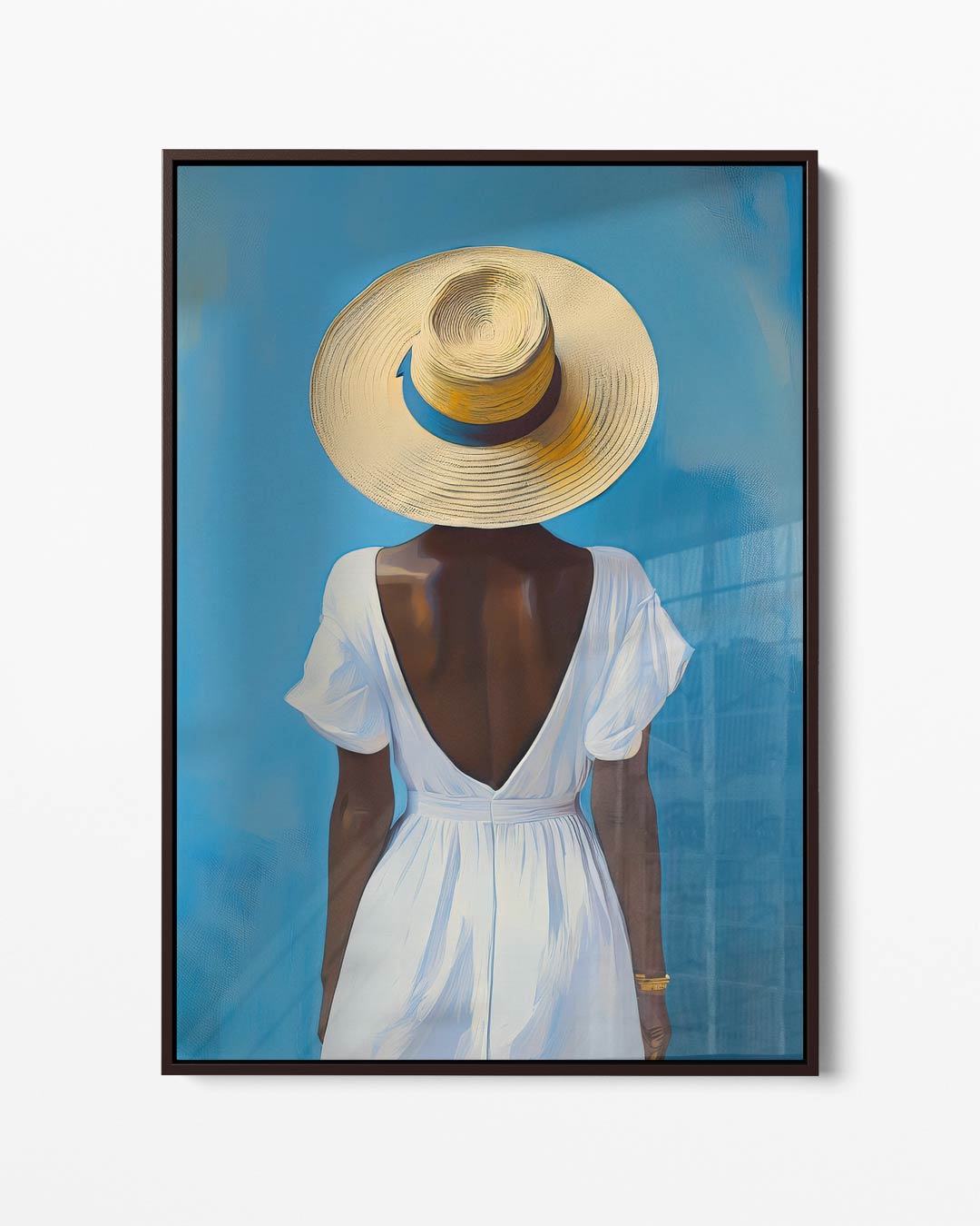 Zomerse Elegantie – portret kunstwerk als wanddecoratie