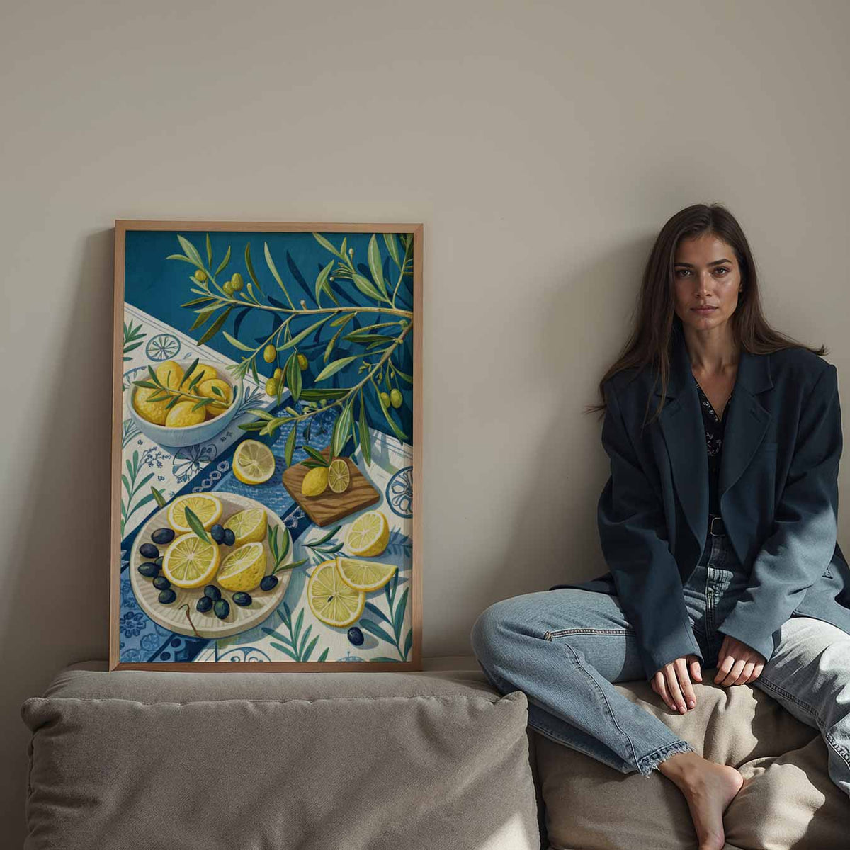 Mediterraans Tafereel Wanddecoratie – staande keuken wanddecoratie van WallArtistic
