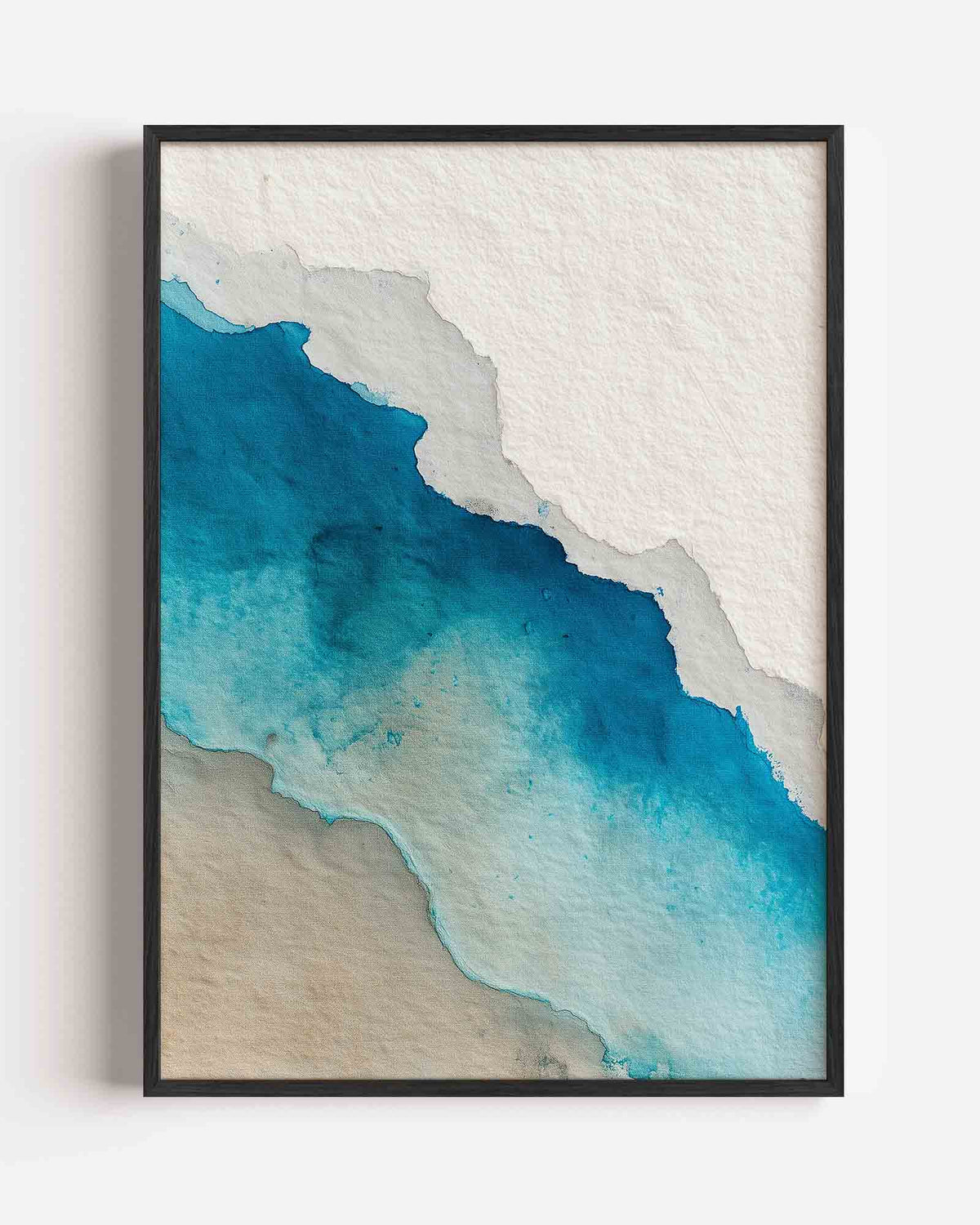 Abstracte blauwe waterverf – abstracte portret poster als wanddecoratie