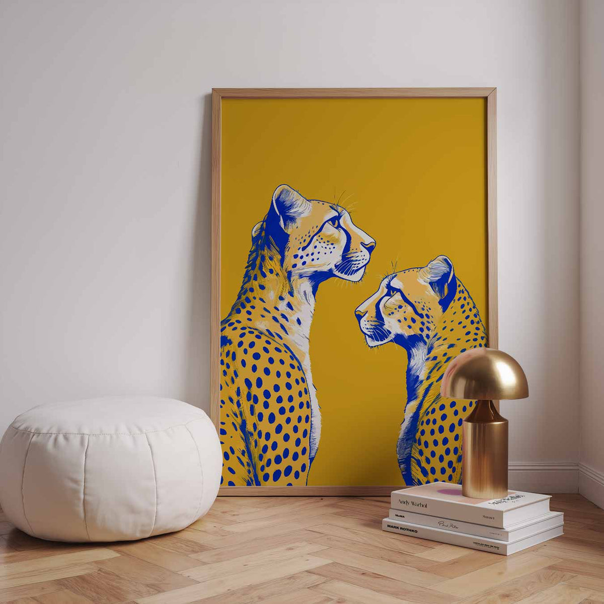 Stijlvolle Gele Luipaard – dieren poster in staand formaat