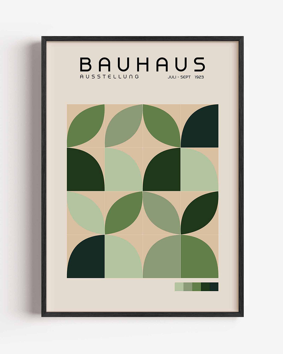 Vormritme en kleur – staande Bauhaus poster als wanddecoratie