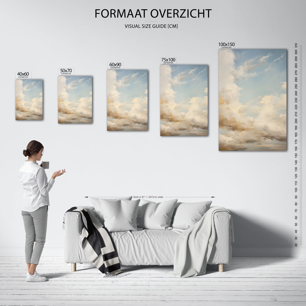 Dromerige lucht – staand wanddecoratie kunstwerk
