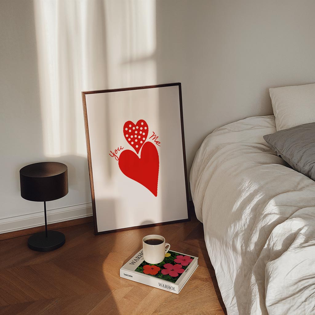 Liefdevolle Hartjes – staande zomer wanddecoratie van WallArtistic