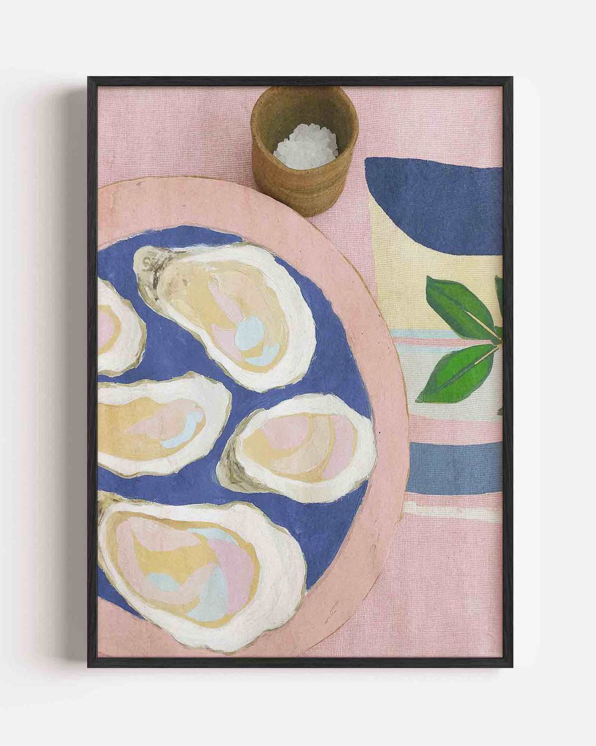 Oesters op bord – pastel portret poster als wanddecoratie