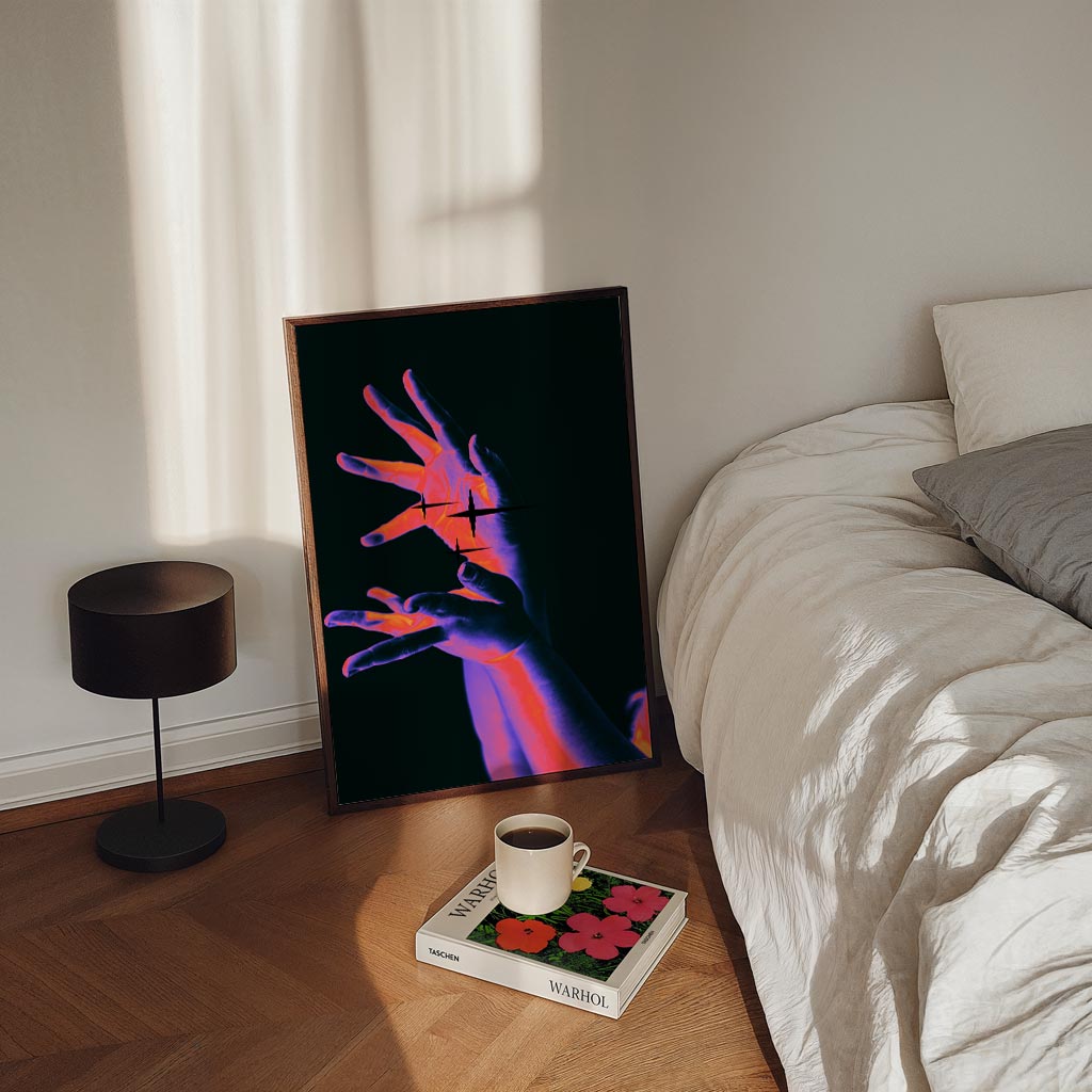 Neon Handen – staande Popart wanddecoratie van WallArtistic
