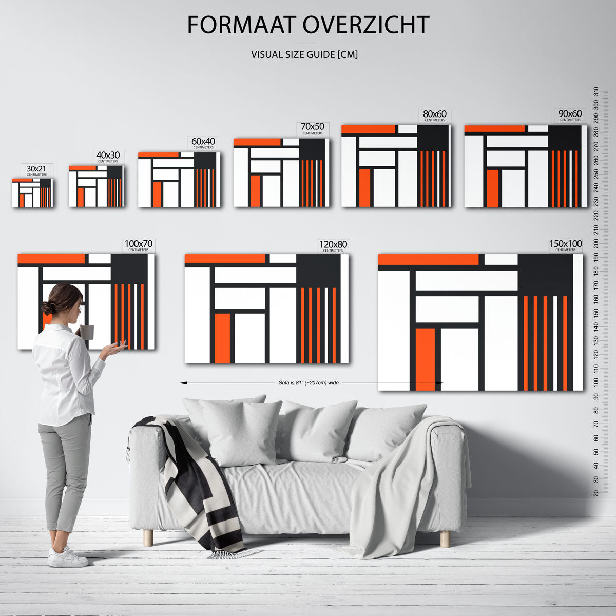 Lijnen en vlakken – Bauhaus poster als geometrische wanddecoratie