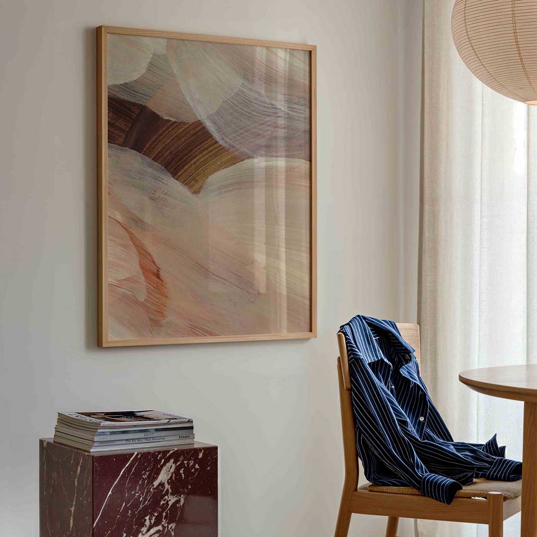 Abstracte penseelstreken – artistieke poster in staand formaat