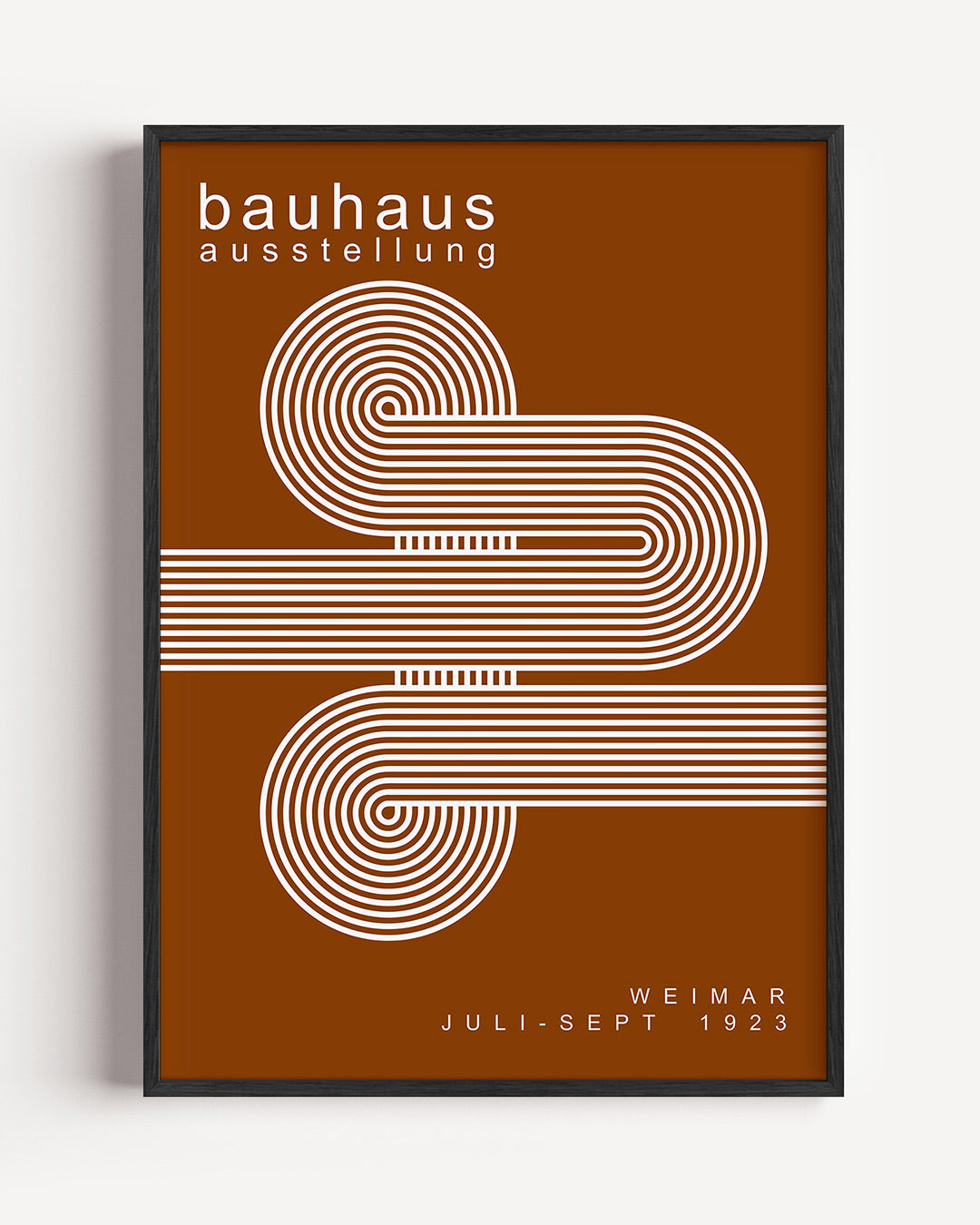 Lijnen en cirkelpatronen – staande Bauhaus poster als wanddecoratie