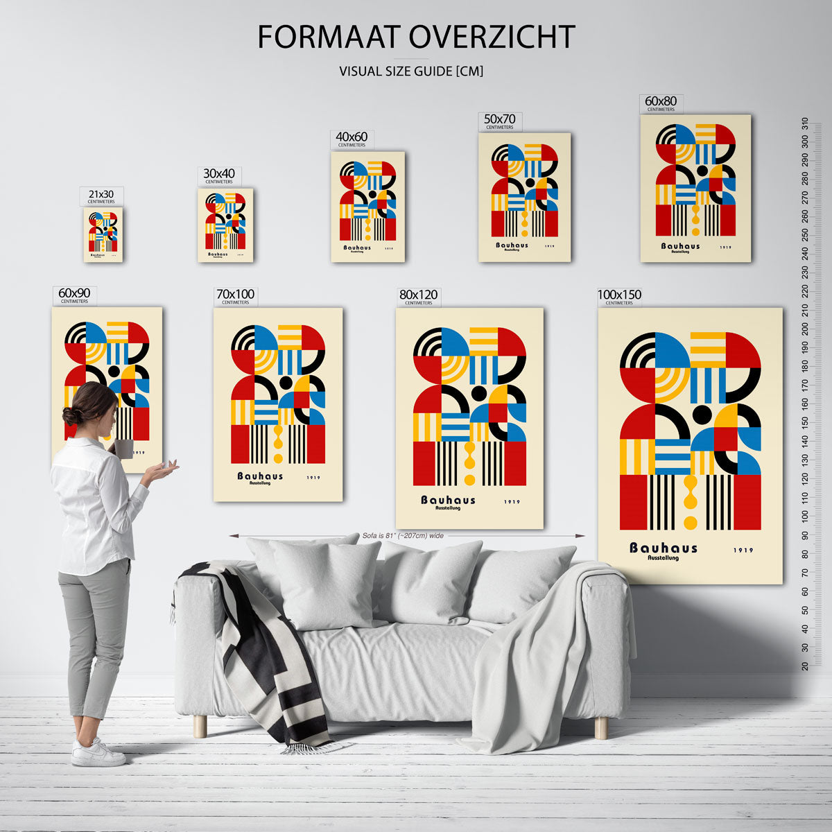 Vormen en vlakkenspel – Bauhaus poster als geometrische wanddecoratie