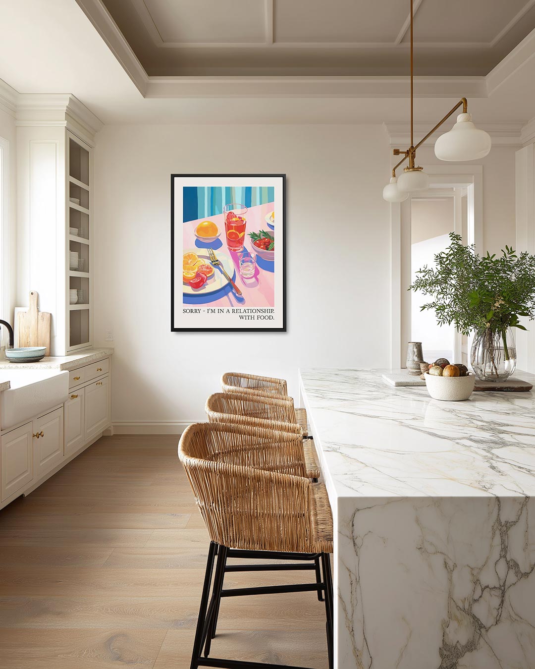 Kleurrijk ontbijt tafereel – staand wanddecoratie kunstwerk