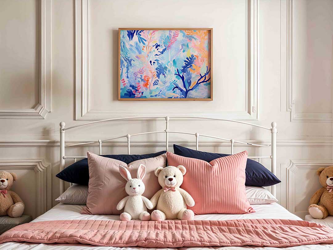 Abstracte vormen en kleuren – kids poster in liggend formaat