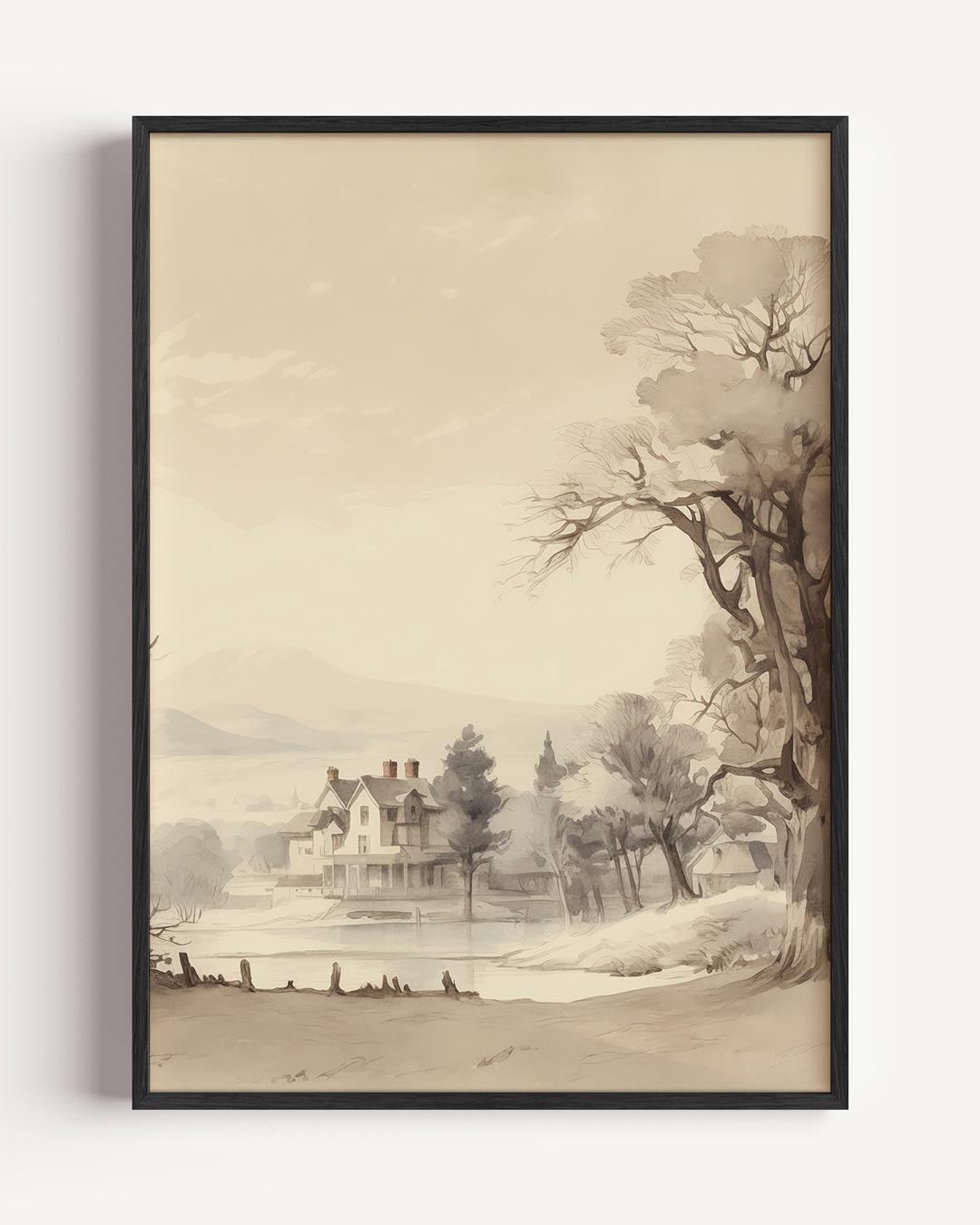Landelijk Landschap – vintage portret poster als wanddecoratie